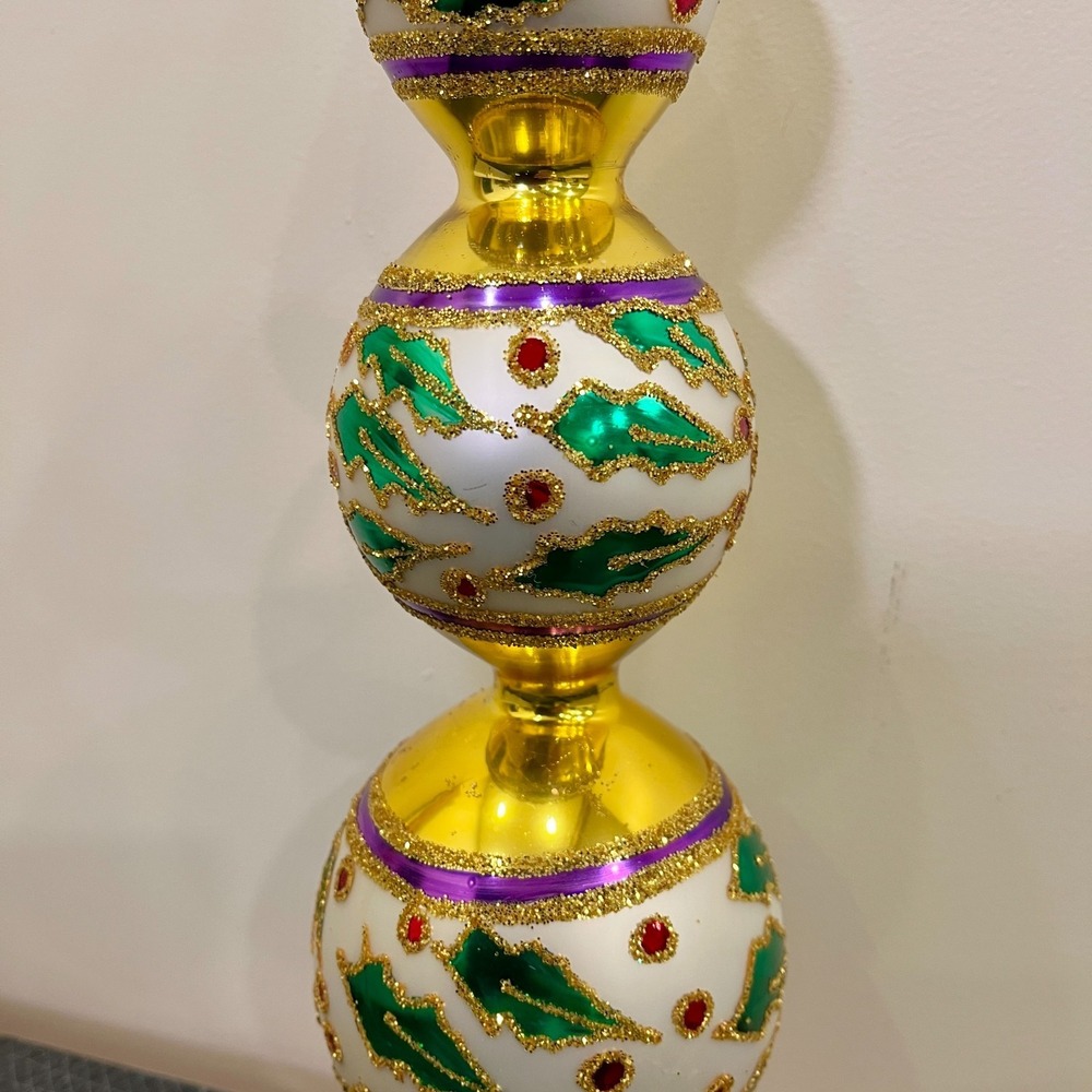 Christopher Radko Retired Vintage Extremely Rare HOLLY RIBBONS FINIAL 1993 - Picture 3 of 14